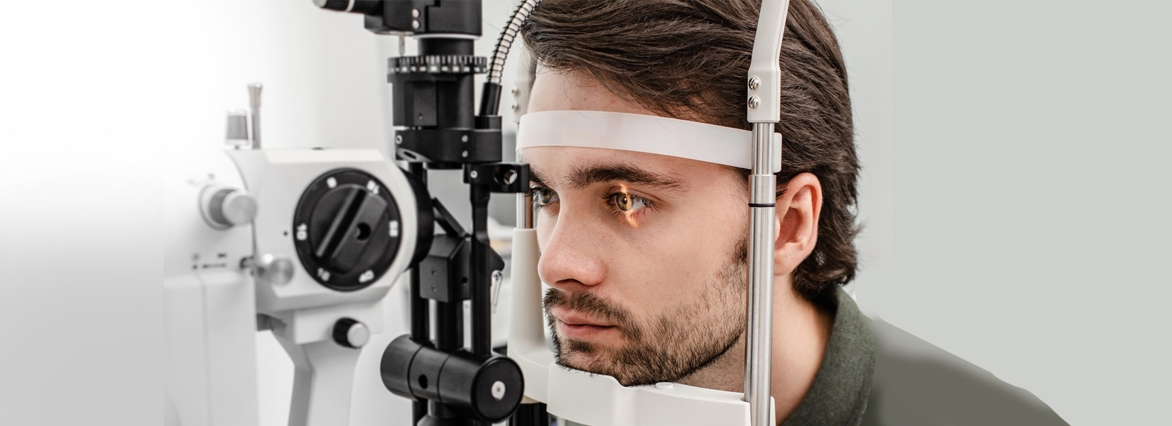 young man during eye exam in Pleasanton